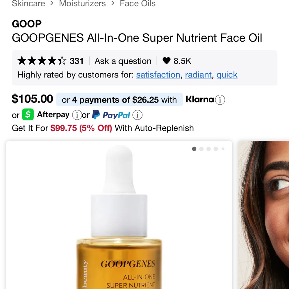 GOOPGENES ALL IN ONE SUPER NUTRIENT FACE OIL 30ml 1floz - Picture 13 of 13